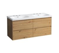 LAUFEN LANI Meuble avec plan vasque double LUA, 4 tiroirs, H8140810001081+H4035741122671,