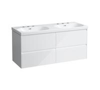 LAUFEN LANI Meuble avec plan vasque double LUA, 4 tiroirs, H8140814001081+H4035741122611,
