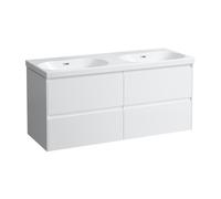 LAUFEN LANI Meuble avec plan vasque double LUA, 4 tiroirs, H8140814001091+H4035741122601,