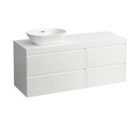 Laufen Lani - Meuble sous-lavabo, 58x137x49 cm, 4 tiroirs, découpe à gauche, blanc mat H4045821122601