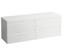LAUFEN LANI Plan de lavabo blanc mat avec meuble sous-lavabo, sans découpe, 1570x495x580mm, H4045901122611