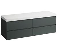 LAUFEN LANI Plan de lavabo blanc mat avec meuble sous-lavabo, sans découpe, 1570x495x580mm, H4045901122661