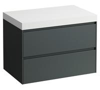 LAUFEN LANI Plan de lavabo blanc mat avec meuble sous-lavabo, sans découpe, 785x495x580mm, H4045501122661