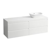 LAUFEN LANI Plan de lavabo blanc mat incl. meuble bas, 1 découpe à droite, 1570x495x580mm, H4045931122601, Couleur: Blanc mat