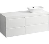 LAUFEN LANI Plan de lavabo blanc mat incl. meuble sous-lavabo, 1 découpe à droite, 1370x495x580mm, H4045831122611, Couleur: Blanc brillant