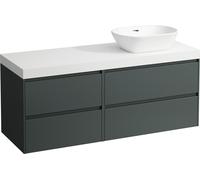 LAUFEN LANI Plan de lavabo blanc mat incl. meuble sous-lavabo, 1 découpe à droite, 1370x495x580mm, H4045831122661