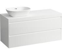 LAUFEN LANI Plan de lavabo blanc mat incl. meuble sous-lavabo, 1 découpe à gauche, 1185x495x580mm, H4045721122611