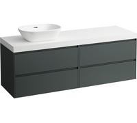LAUFEN LANI Plan de lavabo blanc mat incl. meuble sous-lavabo, 1 découpe à gauche, 1570x495x580mm, H4045921122661