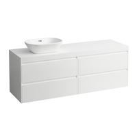 LAUFEN LANI Plan de lavabo blanc mat incl. meuble sous-lavabo, 1 découpe à gauche, 1570x495x580mm, H4045921129901
