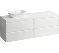 LAUFEN LANI Plan de lavabo blanc mat incl. meuble sous-lavabo, 1 découpe à gauche, 1570x495x580mm, H4045921129901