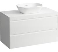 LAUFEN LANI Plan de lavabo blanc mat incl. meuble sous-lavabo, 1 découpe au centre, 985x495x580mm, H4045611129901