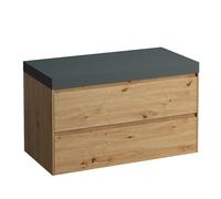 LAUFEN LANI Plan de lavabo gris signalisation incl. meuble sous-lavabo, sans découpe, 985x495x580mm, H4055601122671