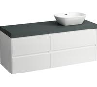 LAUFEN LANI Plan de lavabo gris trafic incl. meuble bas, 1 découpe à droite, 1370x495x580mm, H4055831129991, Couleur: multicolore
