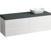 LAUFEN LANI Plan de lavabo gris trafic incl. meuble sous-lavabo, 1 découpe à droite, 1570x495x580mm, H4055931122601