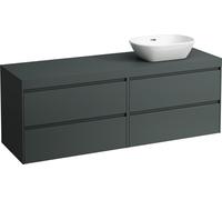 LAUFEN LANI Plan de lavabo gris trafic incl. meuble sous-lavabo, 1 découpe à droite, 1570x495x580mm, H4055931122661