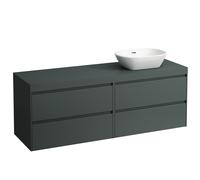 LAUFEN LANI Plan de lavabo gris trafic incl. meuble sous-lavabo, 1 découpe à droite, 1570x495x580mm, H4055931122661