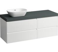 LAUFEN LANI Plan de lavabo gris trafic incl. meuble sous-lavabo, 1 découpe à gauche, 1370x495x580mm, H4055821129991