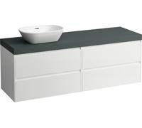 LAUFEN LANI Plan de lavabo gris trafic incl. meuble sous-lavabo, 1 découpe à gauche, 1570x495x580mm, H4055921122601