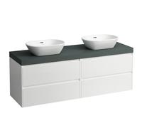 LAUFEN LANI Plan de lavabo gris trafic incl. meuble sous-lavabo, 1 découpe à gauche et à droite, 1570x495x580mm, H4055941122601