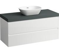 LAUFEN LANI Plan de lavabo gris trafic incl. meuble sous-lavabo, 1 découpe au centre, 1185x495x580mm, H4055711122601