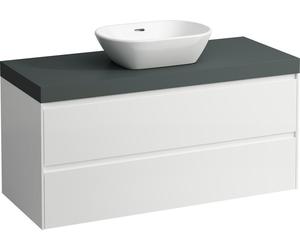 LAUFEN LANI Plan de lavabo gris trafic incl. meuble sous-lavabo, 1 découpe au centre, 1185x495x580mm, H4055711122601
