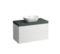 LAUFEN LANI Plan de lavabo gris trafic incl. meuble sous-lavabo, 1 découpe au centre, 985x495x580mm, H4055611129901, Couleur: Specialcolor