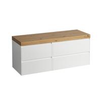 LAUFEN LANI Plan de toilette chêne sauvage avec meuble sous-lavabo, sans découpe, grand tiroir à droite, 1370x495x580mm, H4065811122611