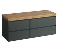 LAUFEN LANI Plan de toilette chêne sauvage avec meuble sous-lavabo, sans découpe, grand tiroir à droite, 1370x495x580mm, H4065811122661