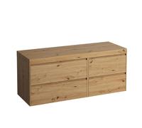 LAUFEN LANI Plan de toilette chêne sauvage avec meuble sous-lavabo, sans découpe, grand tiroir à gauche, 1370x495x580mm, H4065801122671