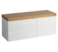 LAUFEN LANI Plan de toilette chêne sauvage avec meuble sous-lavabo, sans découpe, grand tiroir à gauche, 1370x495x580mm, H4065801122611