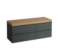 LAUFEN LANI Plan de toilette chêne sauvage avec meuble sous-lavabo, sans découpe, grand tiroir à gauche, 1370x495x580mm, H4065801122661