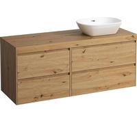 LAUFEN LANI Plan de toilette chêne sauvage incl. meuble sous-lavabo, 1 découpe à droite, 1370x495x580mm, H4065831122671