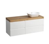 LAUFEN LANI Plan de toilette chêne sauvage incl. meuble sous-lavabo, 1 découpe à droite, 1370x495x580mm, H4065831122601, Couleur: Blanc mat
