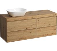LAUFEN LANI Plan de toilette chêne sauvage incl. meuble sous-lavabo, 1 découpe à gauche, 1370x495x580mm, H4065821122671
