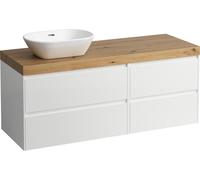 LAUFEN LANI Plan de toilette chêne sauvage incl. meuble sous-lavabo, 1 découpe à gauche, 1370x495x580mm, H4065821129901