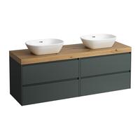 LAUFEN LANI Plan de toilette chêne sauvage incl. meuble sous-lavabo, 1 découpe à gauche et à droite, 1570x495x580mm, H4065941122661