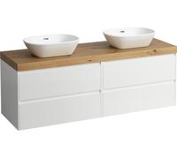 LAUFEN LANI Plan de toilette chêne sauvage incl. meuble sous-lavabo, 1 découpe à gauche et à droite, 1570x495x580mm, H4065941122601