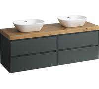 LAUFEN LANI Plan de toilette chêne sauvage incl. meuble sous-lavabo, 1 découpe à gauche et à droite, 1570x495x580mm, H4065941122661