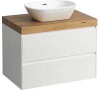 LAUFEN LANI Plan de toilette chêne sauvage incl. meuble sous-lavabo, 1 découpe au centre, 785x495x580mm, H4065511122611