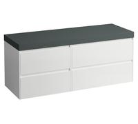 LAUFEN LANI Plan de toilette gris trafic, avec meuble sous-lavabo, sans découpe, grand tiroir à droite, 1370x495x580mm, H4055811129901