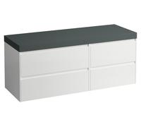 LAUFEN LANI Plan de toilette gris trafic, avec meuble sous-lavabo, sans découpe, grand tiroir à gauche, 1370x495x580mm, H4055801129991