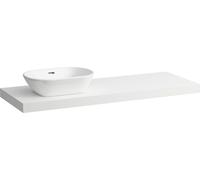 LAUFEN LANI Plan de toilette, une découpe à gauche, 1370x495x65mm, H4046821122601, Couleur: Blanc mat