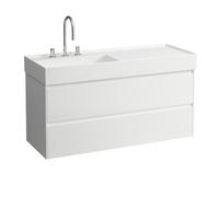 LAUFEN LANI pour Kartell Meuble sous-lavabo, 2 tiroirs, 1180x450x515mm, pour H813332, H4039721122611, Couleur: Blanc brillant