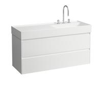 LAUFEN LANI pour Kartell Meuble sous-lavabo, 2 tiroirs, 1180x450x515mm, pour H813333, H4039821122611, Couleur: Blanc brillant