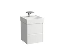 LAUFEN LANI pour Kartell Meuble sous-lavabo, 2 tiroirs, 435x450x515mm, système de rangement inclus, H4039221122611, Couleur: Blanc brillant