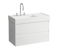 LAUFEN LANI pour Kartell Meuble sous-lavabo, 2 tiroirs, 880x450x515mm, pour H810338, H4039521122601, Couleur: Blanc mat