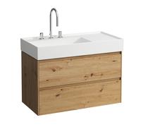 LAUFEN LANI pour Kartell Meuble sous-lavabo, 2 tiroirs, 880x450x515mm, pour H810338, H4039521122671, Couleur: ChÃªne sauvage