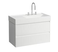 LAUFEN LANI pour Kartell Meuble sous-lavabo, 2 tiroirs, 880x450x515mm, pour H810339, H4039621122601, Couleur: Blanc mat