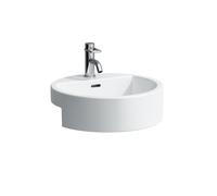 LAUFEN Living City lavabo semi-encastré, avec trop-plein, 1 trou pour robinet, 460x460mm, blanc, H8134310001041
