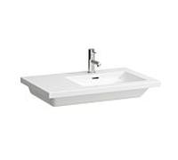 LAUFEN Living Square lavabo H8174390001091 75x48cm, sans trou pour robinet avec trop-plein, étagère à gauche